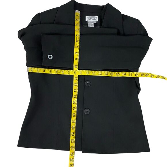 Jennifer Moore Blazer Womens 10 Black Utility Jacket Officecore Corpcore Career - Picture 13 of 15
